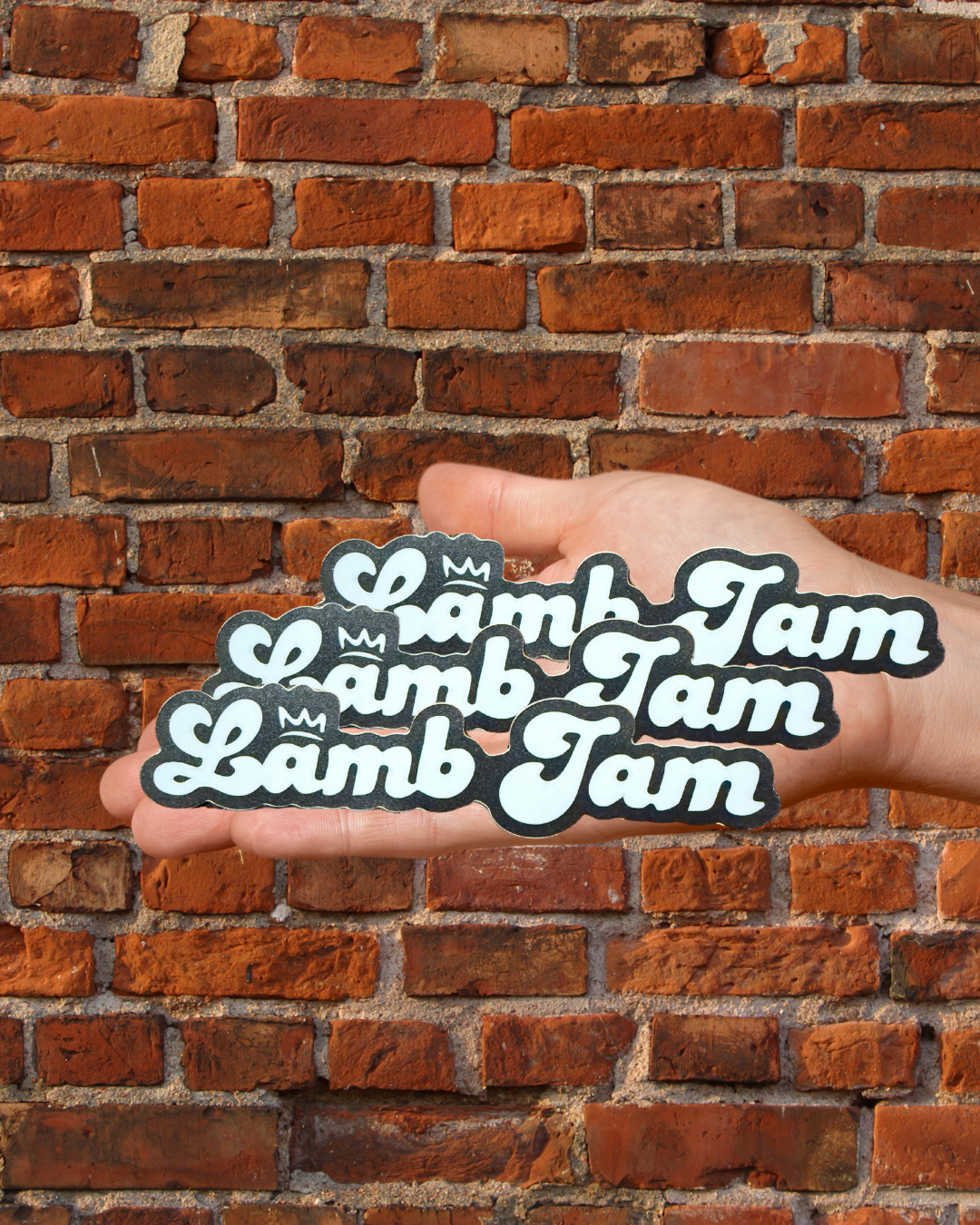 Three 6" Lamb Jam Font Sticker
