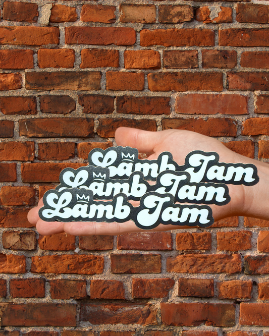 Three 6" Lamb Jam Font Sticker